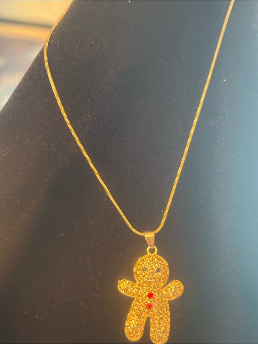 Gold-Tone Gingerbread Pendant Necklace - Women Jewelry